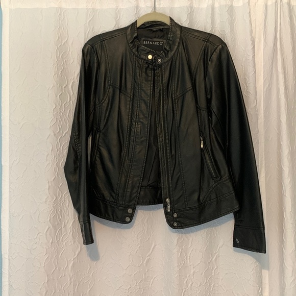 Bernardo Black Leather Jacket - Picture 1 of 5